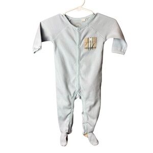 Burberry Footie Blue Plaid Pocket 3M